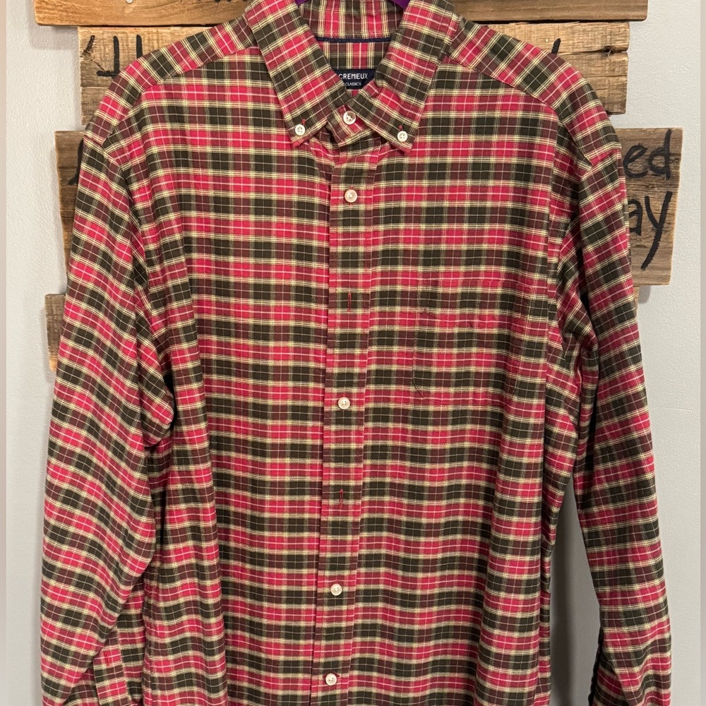 Daniel Cremieux Red and Green Plaid Button-Down Shirt